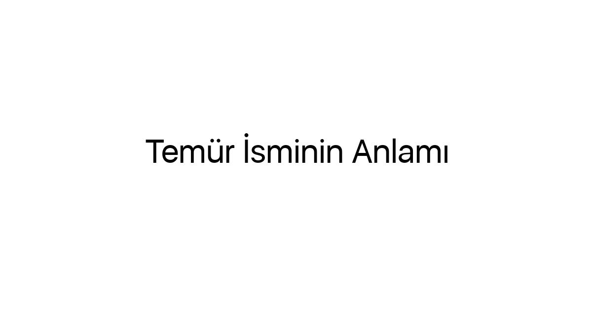 temur-isminin-anlami-34488