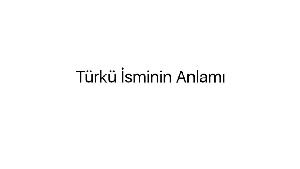 Türkü İsminin Anlamı 